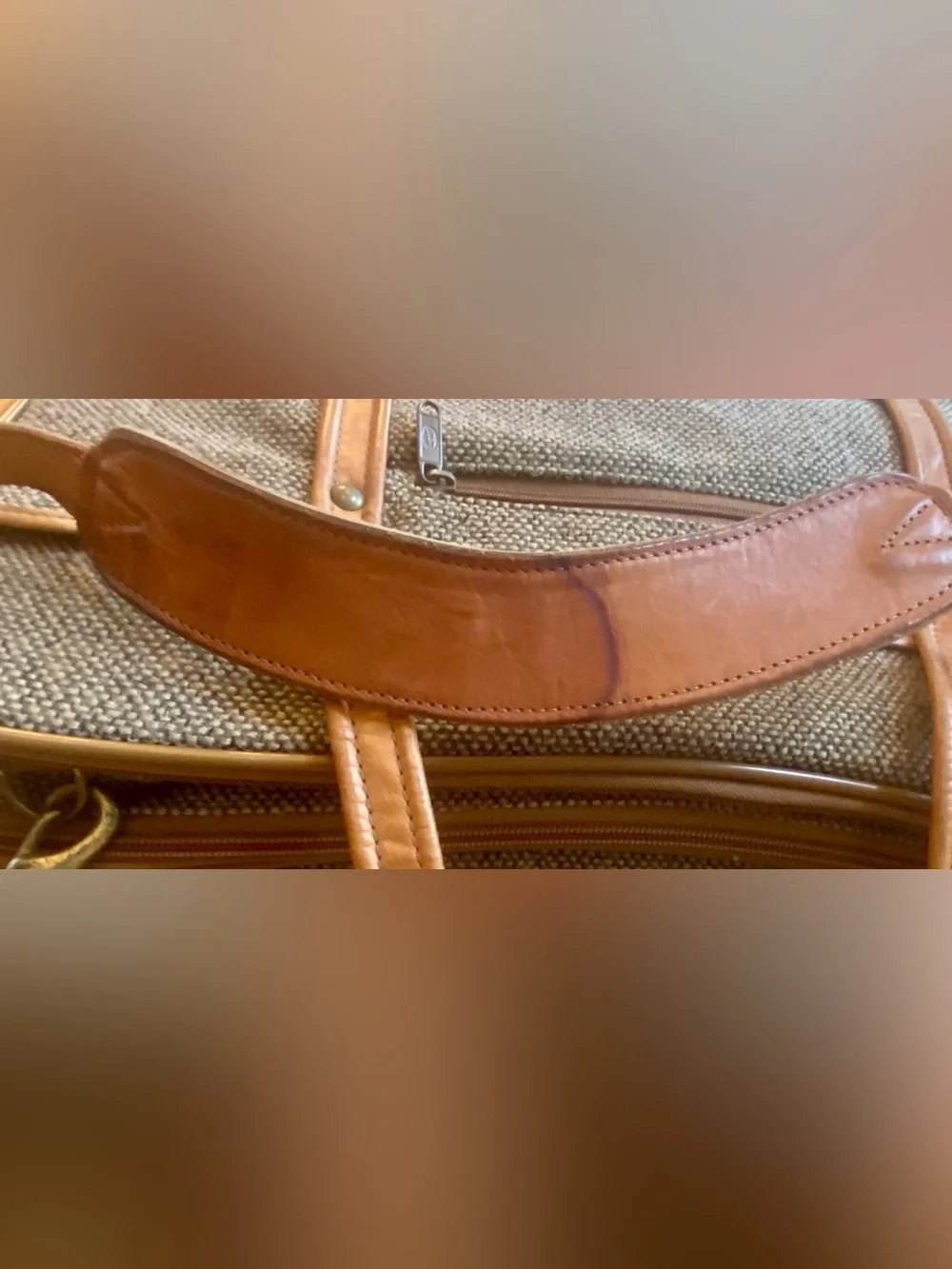 Hartmann Vintage Tweed And Leather Overnight Business Traveler Bag